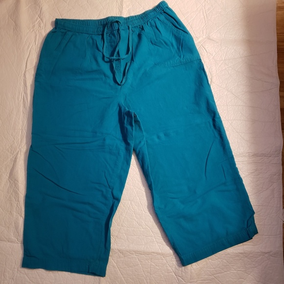 Ladies Turquoise Capris Size Large - Picture 1 of 3